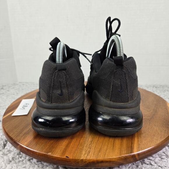 Nike Air Max 270 React Triple Black GS Gym Athletic Sneakers Kids 5y BQ0103-004 - Picture 2 of 11